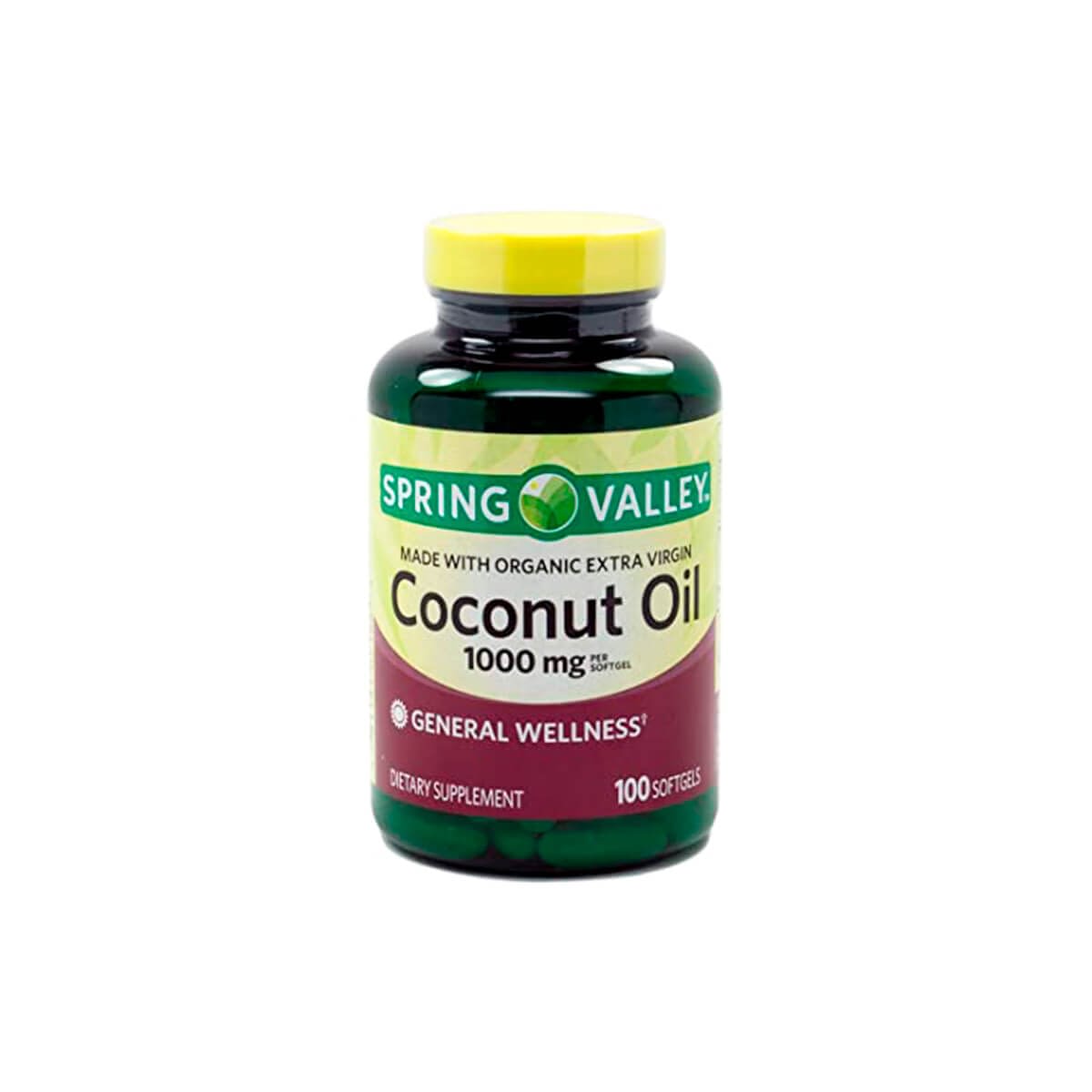 Spring Valley Coconut Oil, 1000mg, X100 Unidades Wellness Center Valencia
