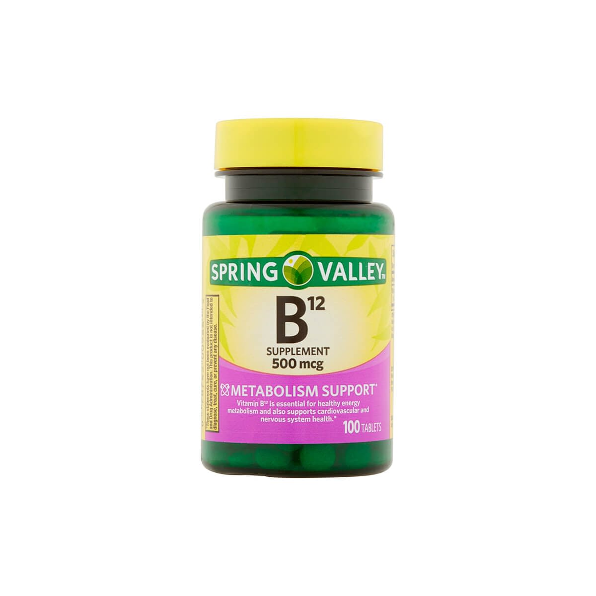 Spring Valley Vitamin B12, 500mcg, X100 Unidades Wellness Center Valencia